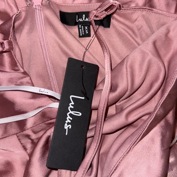 LULUS Signature Elegance Rose Pink Satin One-Shoulder Maxi Dress - Size XS - Picture 3 of 6